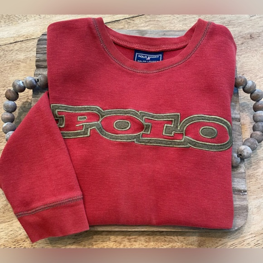 Polo Sport by Ralph Lauren Boy’s S Rust Graphic Ribbed Cotton Crew Neck Pullover